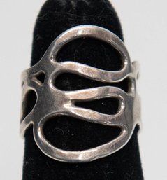 Silver Modernist Ring Size 4 3.44g