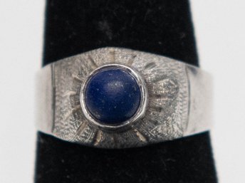 Lapis And .900 Silver Ring Size 5 2.33g