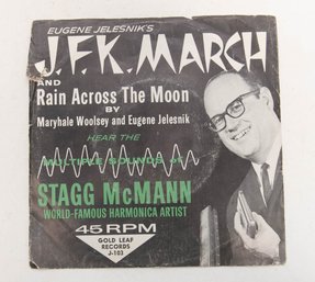 1960s Eugene Jelesnik's J.F.K. March And Rain Across The Moon 45 RPM Vinyl