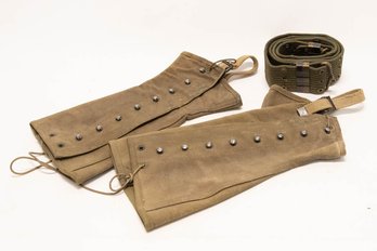 WWII Canvas Leggings And Utility Belt