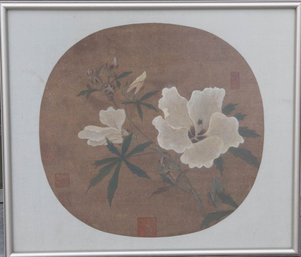 1960-1970 Chinese Framed Hibiscus Print