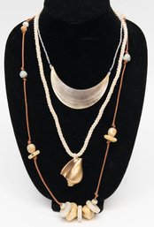 Beach Stone And Shell Necklaces