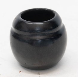 Small Unmarked Black Native Pottery Vase