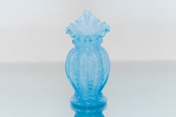 5' Fenton Blue Pulled Beaded Vase