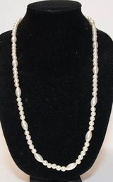 Faux Pearl Oval And Round Bead Necklace