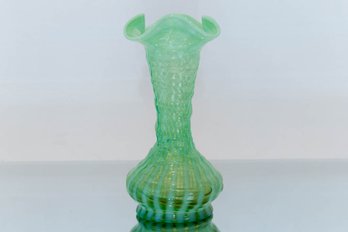 1939 Fenton Spiral Optic Green  8' Vase