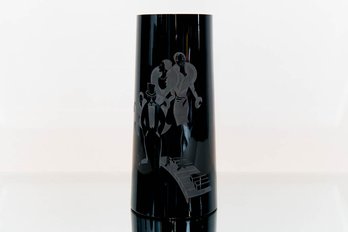 10.25' Fenton Black Sophisticated Lady Cylinder Vase #1