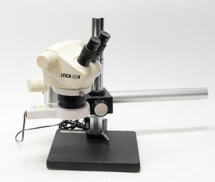 Leica GZ4 Laboratory Microscope With Boom Stand And  Lite Mite Accessory Works!