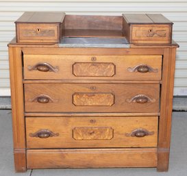 American Mid Victorian Walnut And Burl Dresser. Circa 1875-1885. No Manufacturer's Marks *Appraised