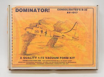 Dominator Consolidated's B-32 1:72 Vacuum Form Kit