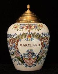 Delft Pottery Royal Goedewaagen Tobacco Jar Maryland