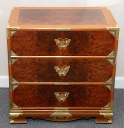 Korean Elm Burl Chest With Brass Butterfly Pulls