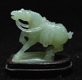 Chinese Water To Green Jade Horse Figure. Republic Period. Circa 1925-1940. *appraised