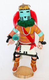 Large! I'she Mustard, Green Kachina, Signed Tina Johnson