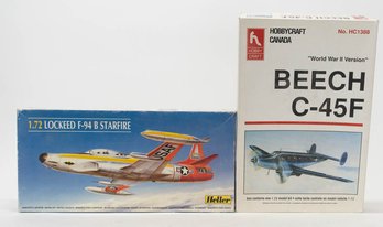 Heller Lockheed F-94 B Starfire And Beech C-45F 1:72 Model Kits