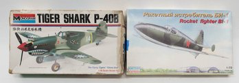 Monogram Tiger Shark P-40b And Rocket Fighter BI-1 1:72 Model Kits