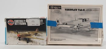 Airfix Curtiss P-40E Kittyhawk And Yakovlev Yak-6 Model Kits