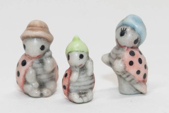 Ladybug Family Ceramic Miniatures