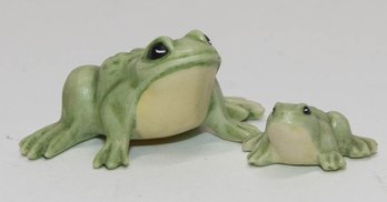 1975 Duncan Ceramic Frog Family Miniatures Signed