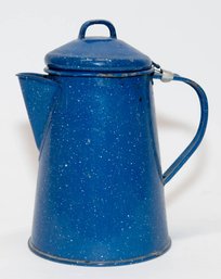 8' Blue Enamel Camping Coffee Pot