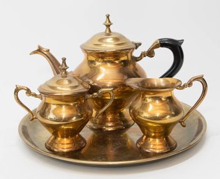 Gate Solid Brass Tea Set And Tray