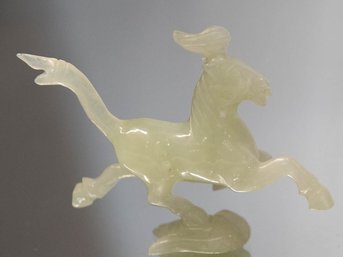 Chinese Republic Period Carved Light Green To Water Jade Galloping Horse 1920-1940 *appraised