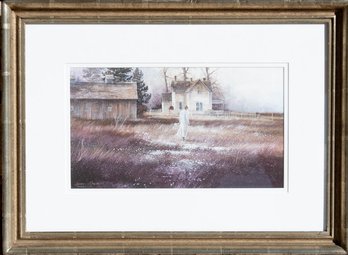 Jeffrey Cravens 'Echoes' Watercolor Framed