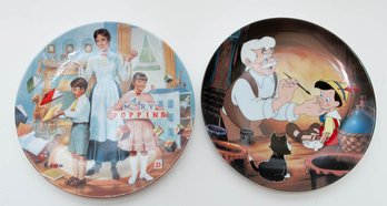 1989 The Walt Disney  Limited Edition Mary Poppins And Pinocchio Collector's Plates
