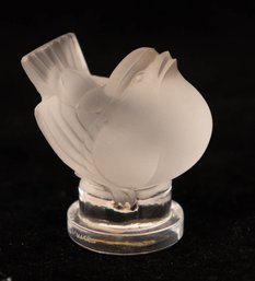 1970s Lalique Signed Frosted Singing Bird France