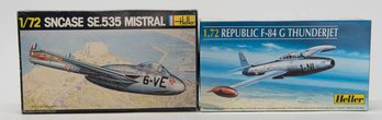 Heller SNCASE Mistral And Republic F-84 Thunderjet 1:72 Model Kits