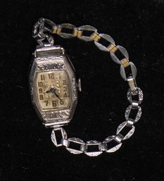 Art Deco Sleda Watch Co. Chromium Plate 6 Jewels Women's Watch