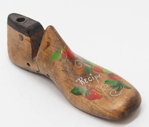 Child's Wooden Shoe Form Recipe Holder