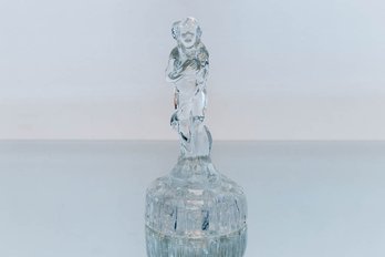 1930s Cambridge Glass Nude Clear Flower Frog