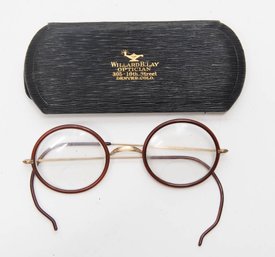 1920s Artshel Aristocratie Small Round Spectacles With Brown Rims