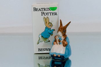 1981 Beswick Beatrix Potter Mrs Rabbit And Bunnies  3.5'  With Original Box