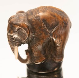 Chinese Carved Wood And Bone Elephant Figure