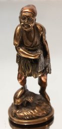 De Cher Signed Mixed Metals Bronze/brass Peasant