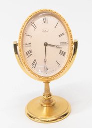 1960s-1970s Imhof Brass 8 Day Swiss Table Clock