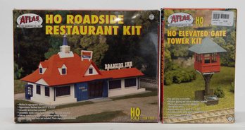 Atlas HO Scale Elevated Gate Tower And Roadside Restaurant Kits