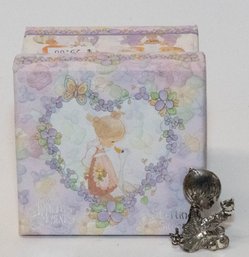 Precious Moments Sterling Silver ' I Believe In Miracles' Pin In Box 6.14g