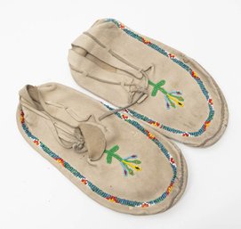 Native American Beaded Leather Moccasins