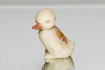 Fenton Cameo Satin Hand Painted And Signed Duckling With Chocolate Roses