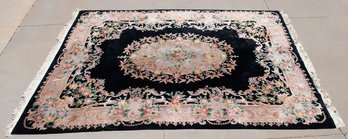 Huge!!! Black Floral Palace Rug 9'x11' (will Not Ship)