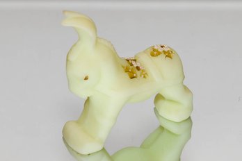 Fenton Yellow Custard Hand Painted Signed Donkey With Daisies