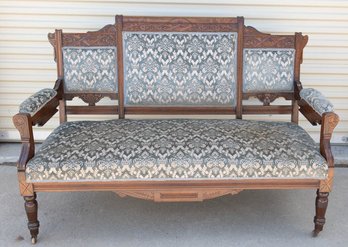 Continental Mid Victorian Mahogany Parlor Chaise. Probably French. Circa 1875- 1885 *Appraised