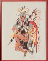 Woody Crumbo ' Deer Dancer' Artist Proof Signed