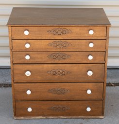 American Mid-Victorian Pine Spool Chest. Circa 1865-1885 *Appraised