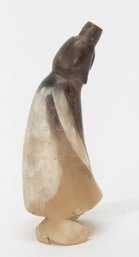 5' Penguin Figurine Hand Carved From And Antler