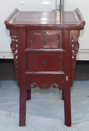 1980s Asian Hand Carving Wing Side Table