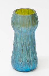 Vintage Art Nouveau Iridescent Blue/green Bud Vase